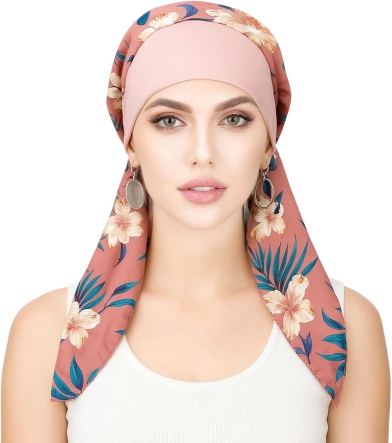 FADACHY Chemo Headwear for Women,Chemo Caps Lightweight for Summer with Head Scarf,Silky Soft Hair Turbans Fashion - Image 1